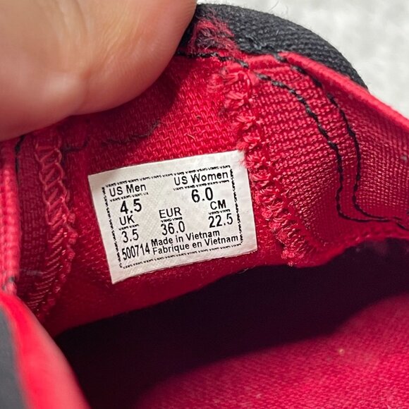 VANS Unisex Red Black Checkerboard Slip On Classic Skate Shoes Sneaker 4.5M/6W - Picture 6 of 10